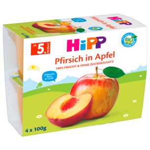 Hipp Frucht-Pause Bio Pfirsich in Apfel 4x100g